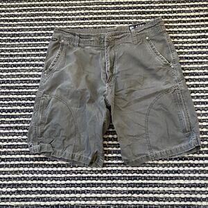 🌿Khul Ramblr Hiking Outdoor Gray Cargo Zip Pocket Shorts 32